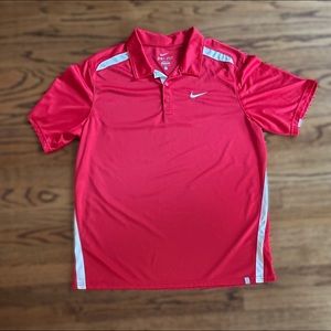 Red and white nike polo